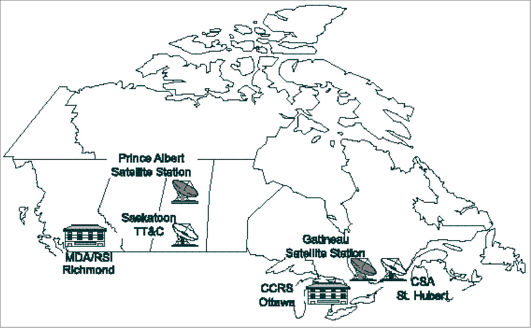 Figure 40: Ground segment facility locations (image credit: MDA)