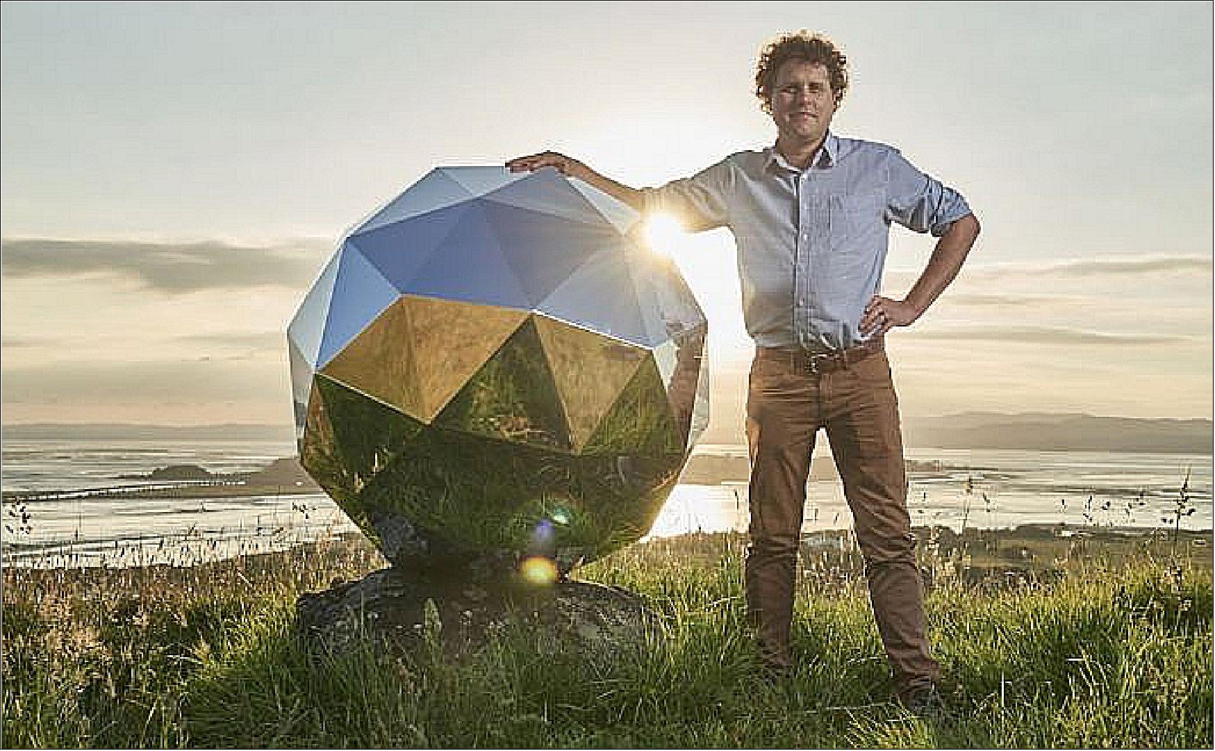Figure 64: Peter Beck, founder of Rocket Lab, is shown with the Humanity Star (image credit: Rocket Lab)