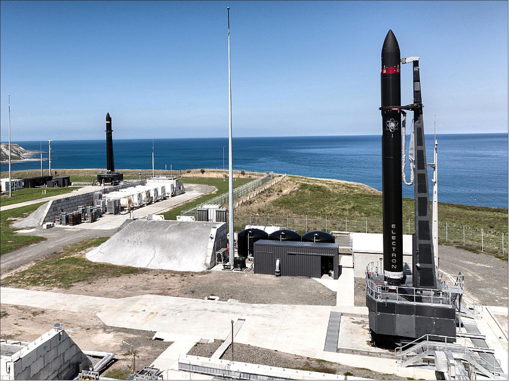 Figure 17: Rocket Lab’s Launch Complex 1, Pad B, New Zealand. The new pad is Rocket Lab’s third for the Company’s Electron launch vehicle and joins the existing Pad A at Launch Complex 1 and a third launch pad at Rocket Lab Launch Complex 2 in Virginia, USA. With two operational pads within the same launch complex, Rocket Lab doubles the launch capacity of its Electron launch vehicle (image credit: Rocket Lab)