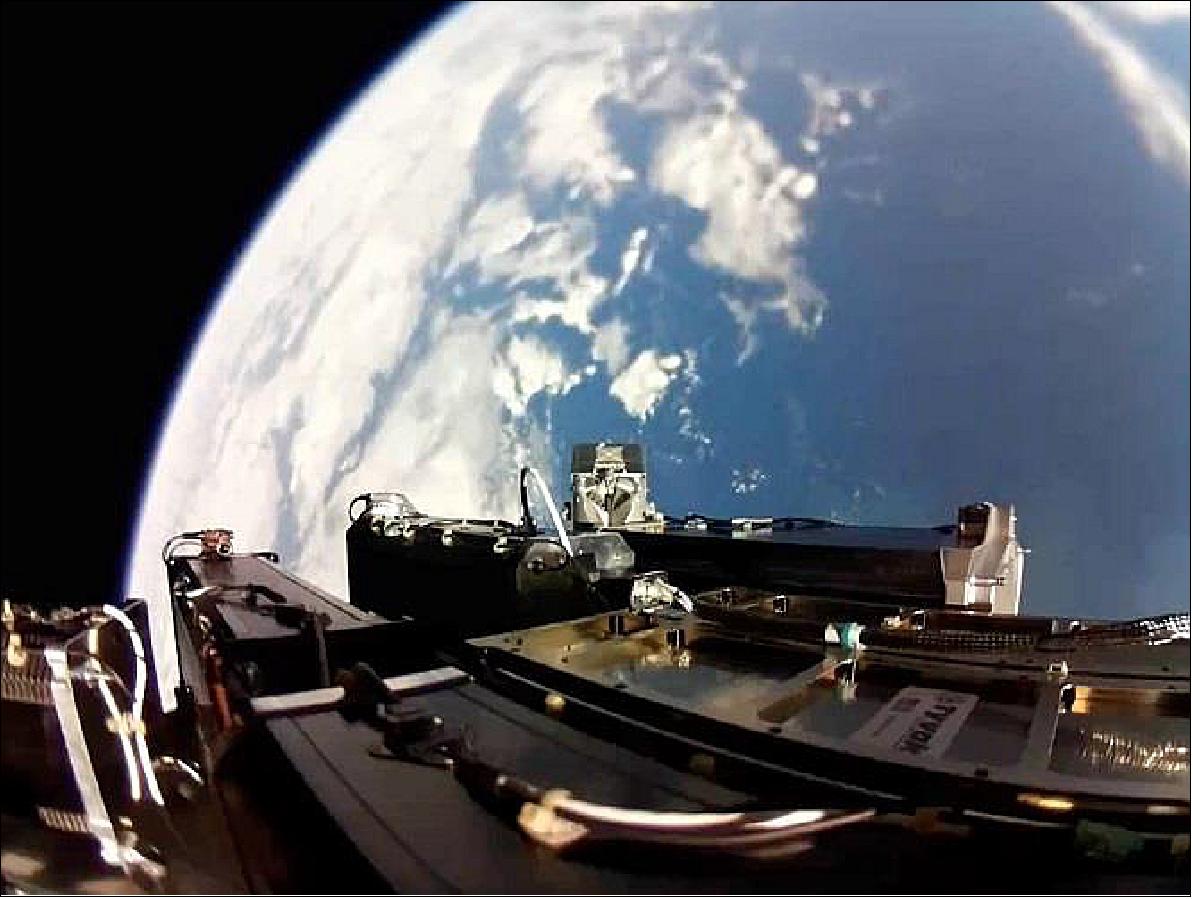 Figure 10: Payloads mounted on Electron’s Kick Stage prior to deployment, 11 November 2018 (image credit: Rocket Lab)
