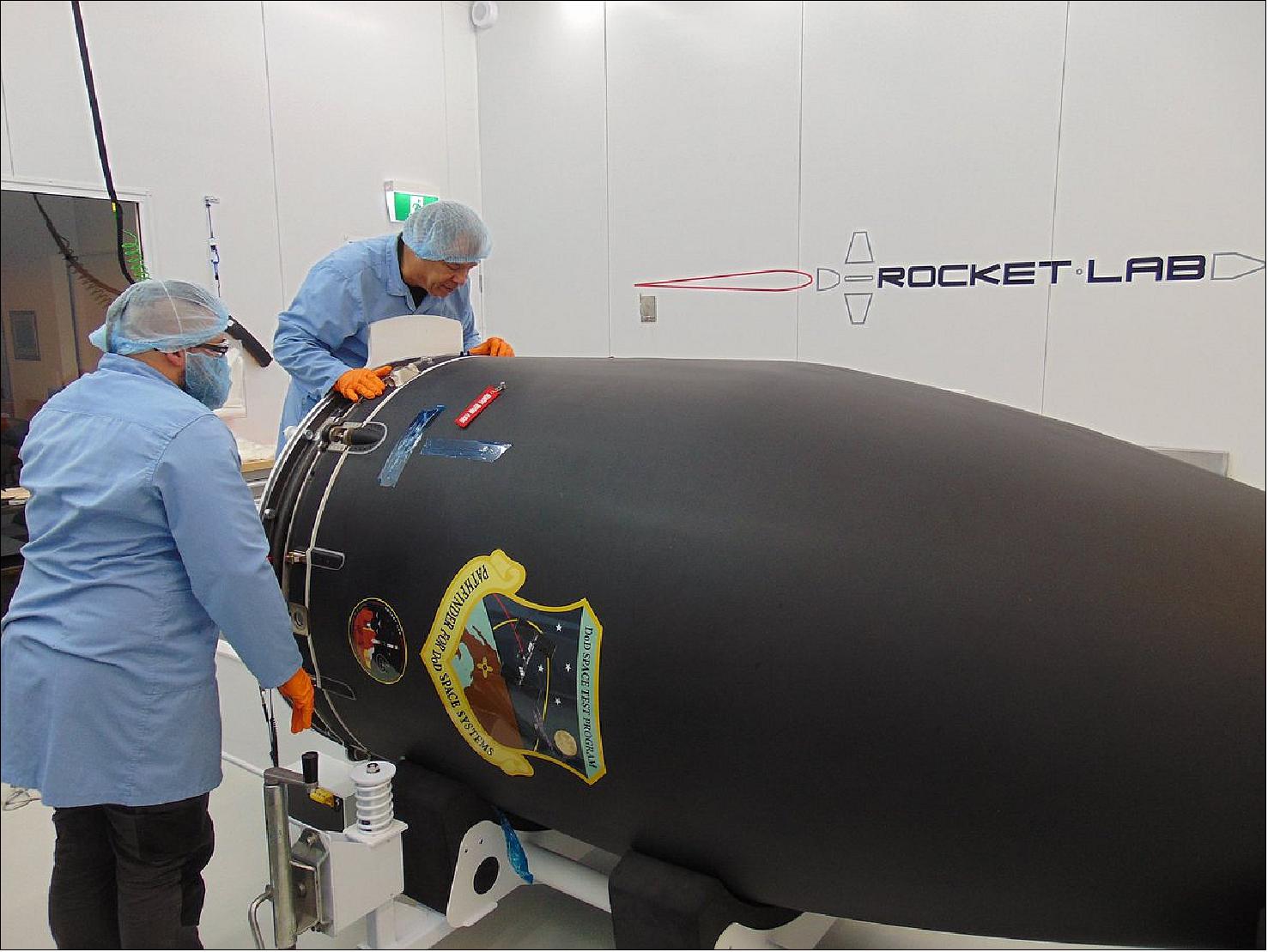 Figure 58: Payload integration into Electron's fairing, which took place on 30 April 2019 (image credit: Rocket Lab)