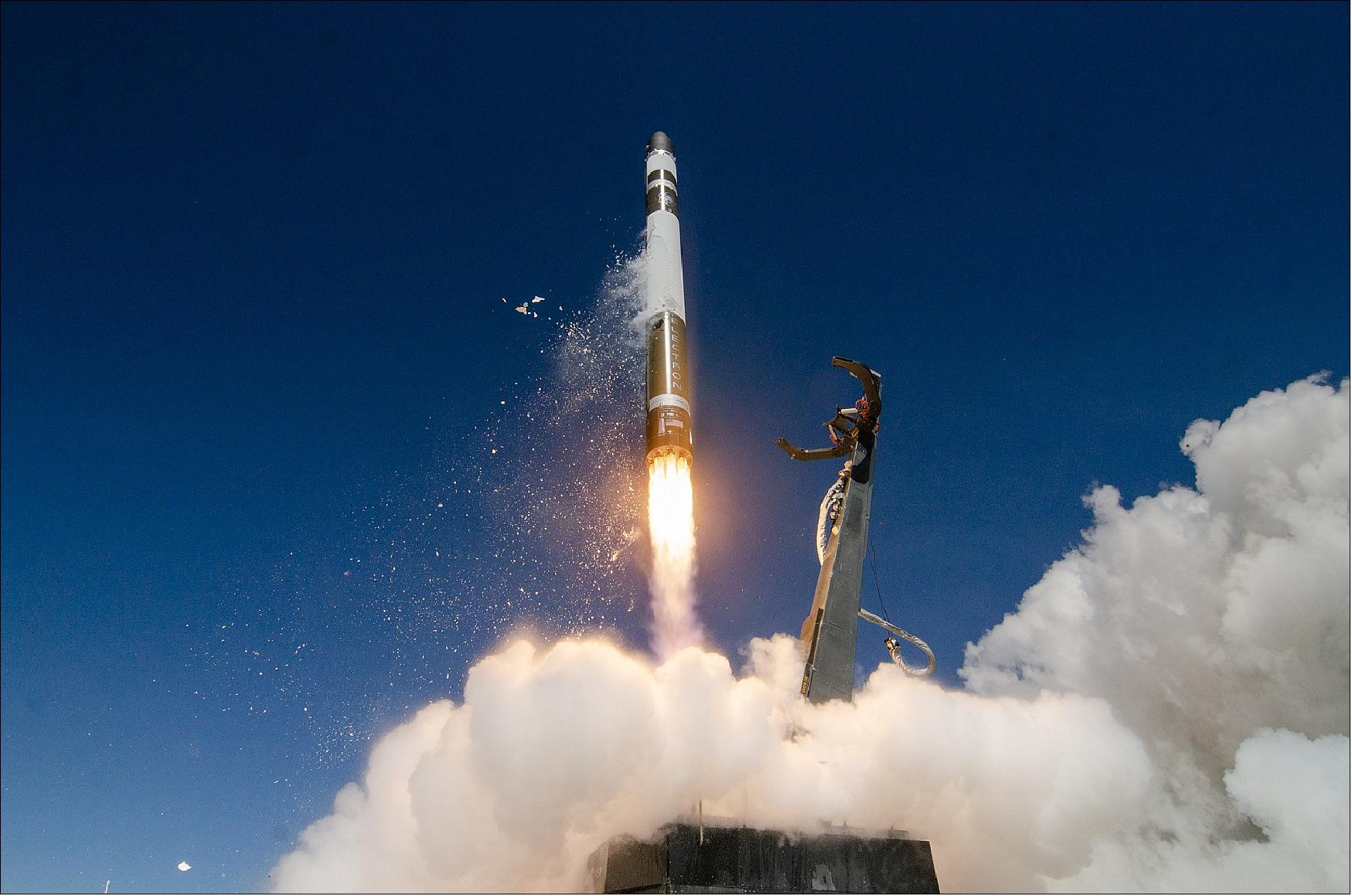 Figure 53: A Rocket Lab Electron vehicle lifts-off on 17 October 2019 carrying the 16U CubeSat of ASI (image credit: Rocket Lab)