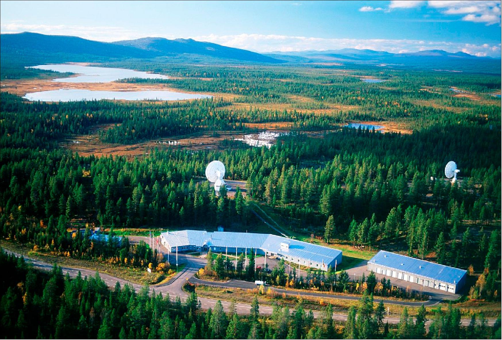 Figure 6: Photo of the Kiruna station, located at Salmijärvi, 38 km east of Kiruna, in northern Sweden (image credit: ESA, CC BY-SA 3.0 IGO)