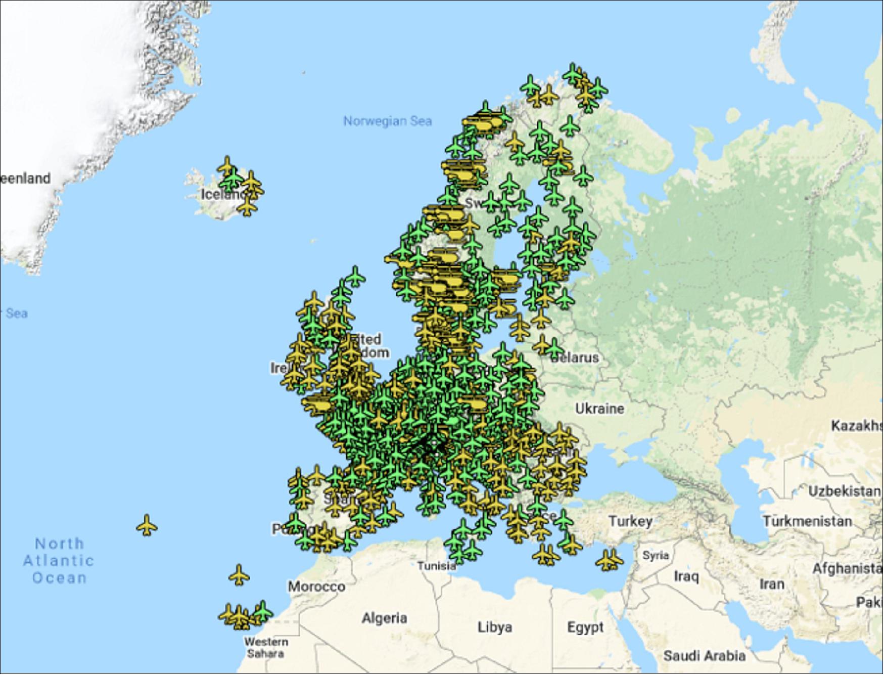 Figure 25: More than 385 airports and helipads and 60 airlines across Europe are as of March 2021 utilizing EGNOS-based LPV-200 approaches, short for ‘Localizer Performance with Vertical guidance – 200 ft (60 m)’. The freely-available EGNOS service requires no ground equipment whatsoever, replacing the radio guidance beamed upward by traditional CAT I Instrument Landing System (ILS) infrastructure with no decrease in performance (image credit: GSA)