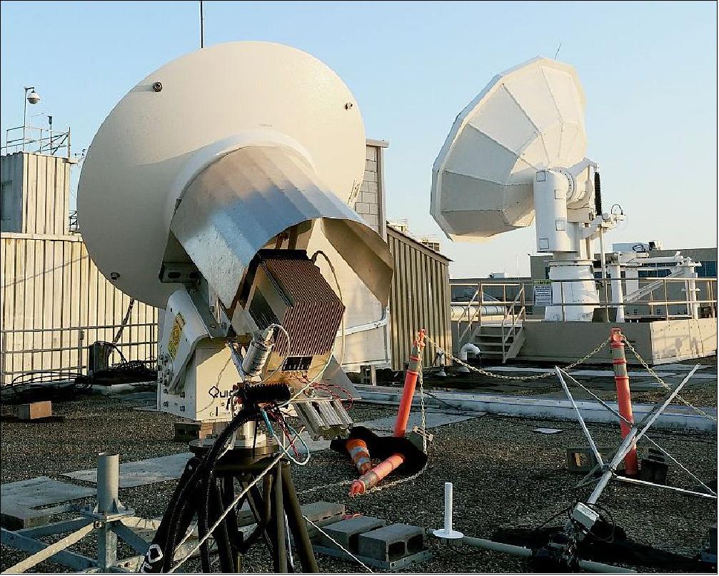 Figure 12: The Wideband Ka-band Terminal Antenna assembled at NASA/GRC (Glenn Research Center) conducts an over-the-air demonstration of roaming capabilities (image credit: NASA)