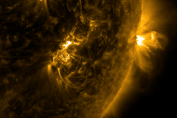 Figure 29: An X-class solar flare (X9.3) emitted on September 6, 2017, and captured by NASA's Solar Dynamics Observatory in extreme ultraviolet light (image credit: NASA/GSFC/SDO)