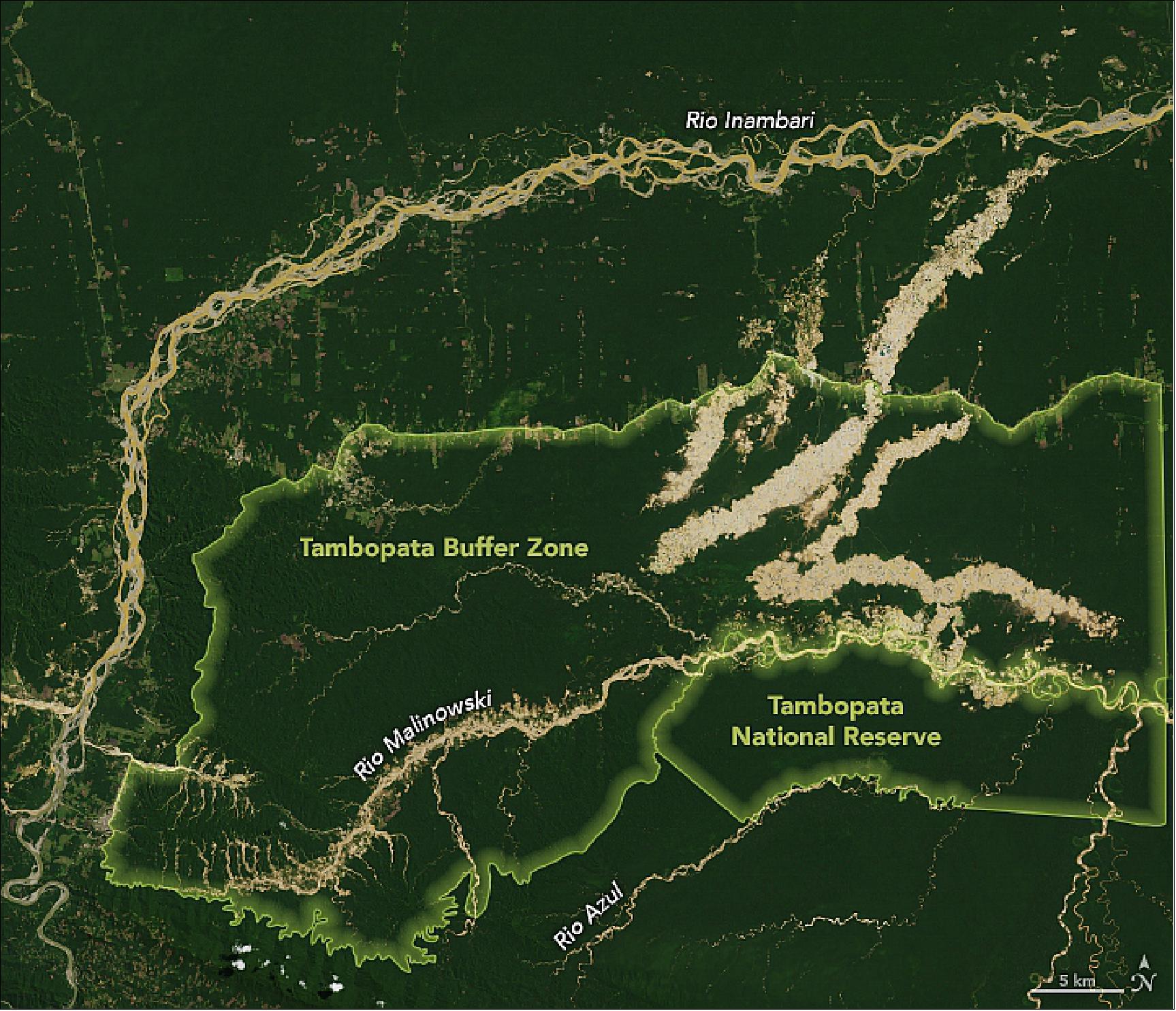 Figure 13: Designations of regions and rivers of Figure 12. This image was acquired by Landsat-8 on 6 September 2018 (image credit: NASA Earth Observatory, images by Joshua Stevens, using Landsat data from the U.S. Geological Survey and the SERVIR Science Team. Story by Andrea Nicolau, Andi Thomas, and Leah Kucera, NASA SERVIR Science Coordination Office at the University of Alabama in Huntsville)