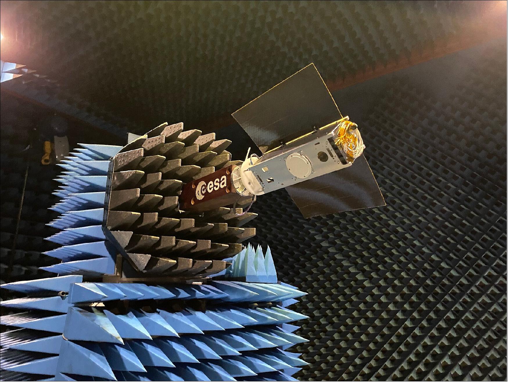 Figure 3: The SOURCE 3U CubeSat ready to be tested (image credit: ESA)