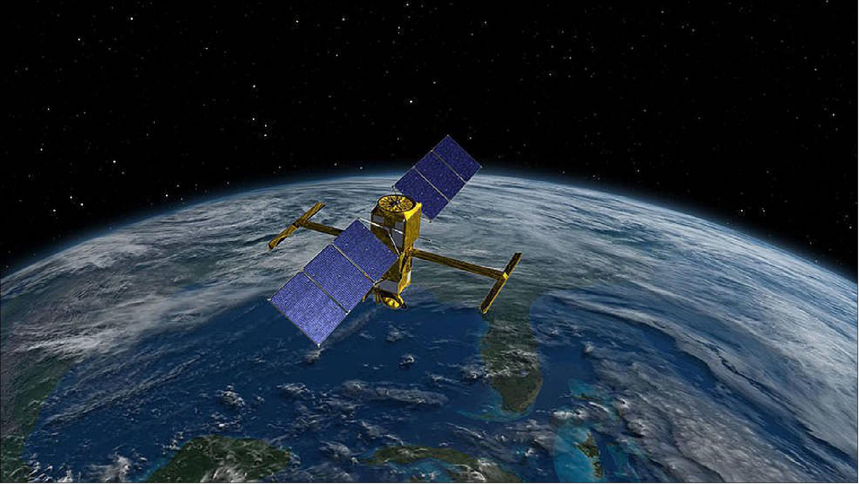 Figure 45: This illustration shows the SWOT satellite in orbit, where it will measure the height of Earth’s fresh- and saltwater (image credits: NASA/JPL-Caltech)