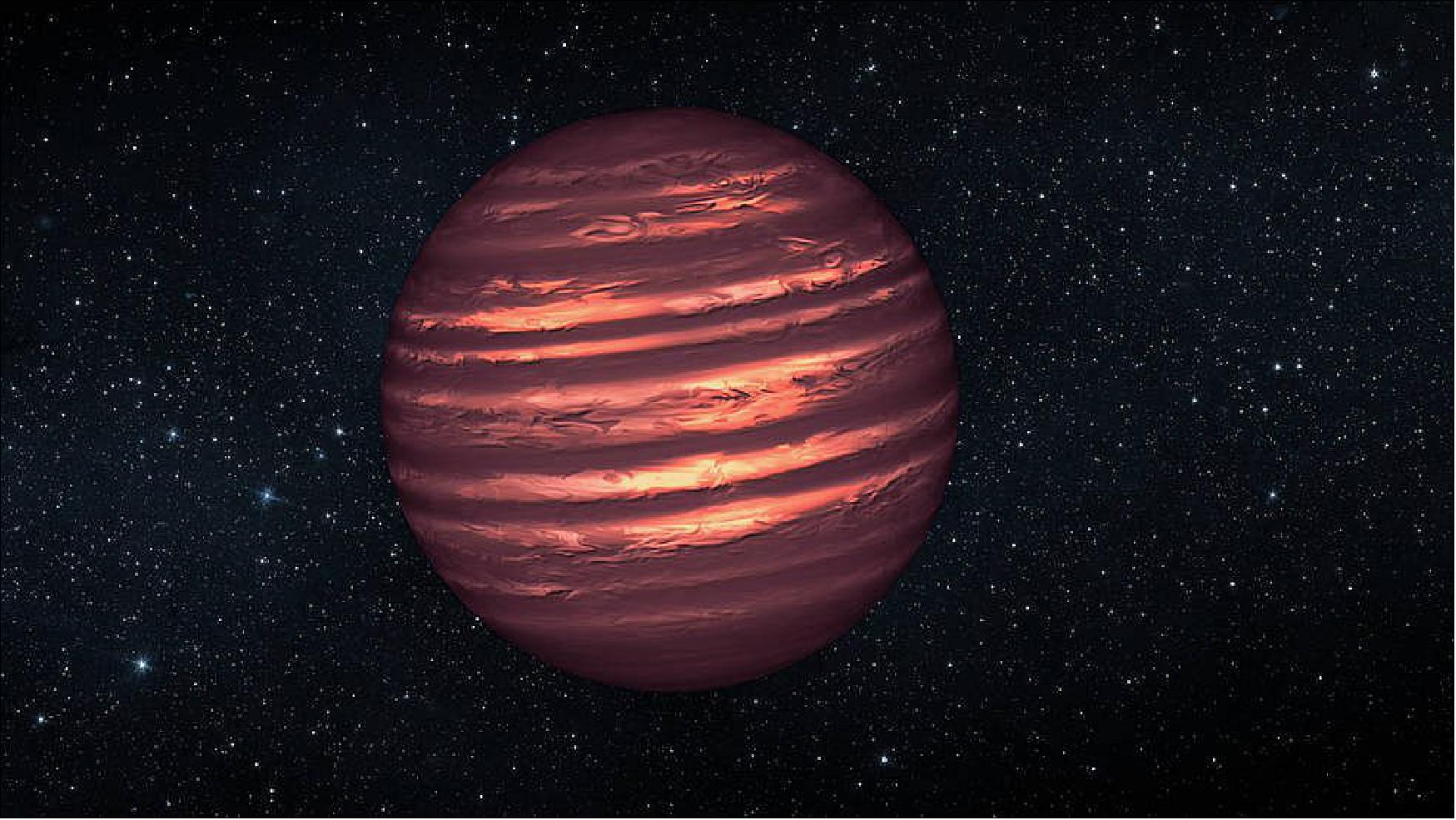 Figure 20: Artist’s conception of a brown dwarf, featuring the cloudy atmosphere of a planet and the residual light of an almost-star (image credit: NASA/ESA/JPL)