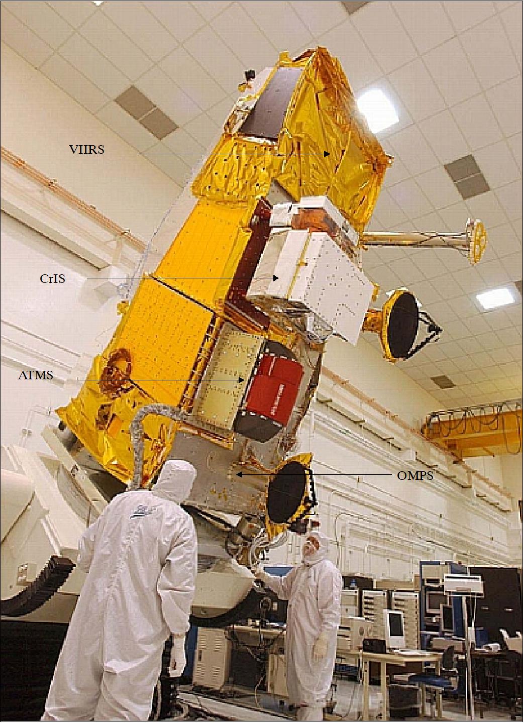Figure 4: Photo of the nadir deck of the NPP spacecraft (image credit: BATC, IPO)