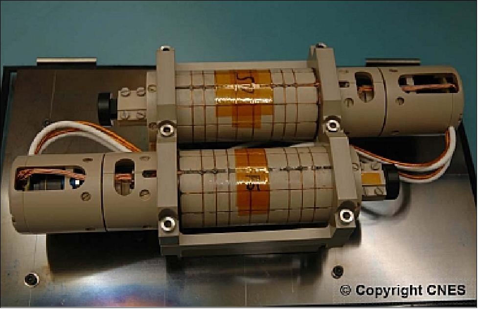 Figure 119: Photo of two ASM sensors and their sensor mount (image credit: CNES)
