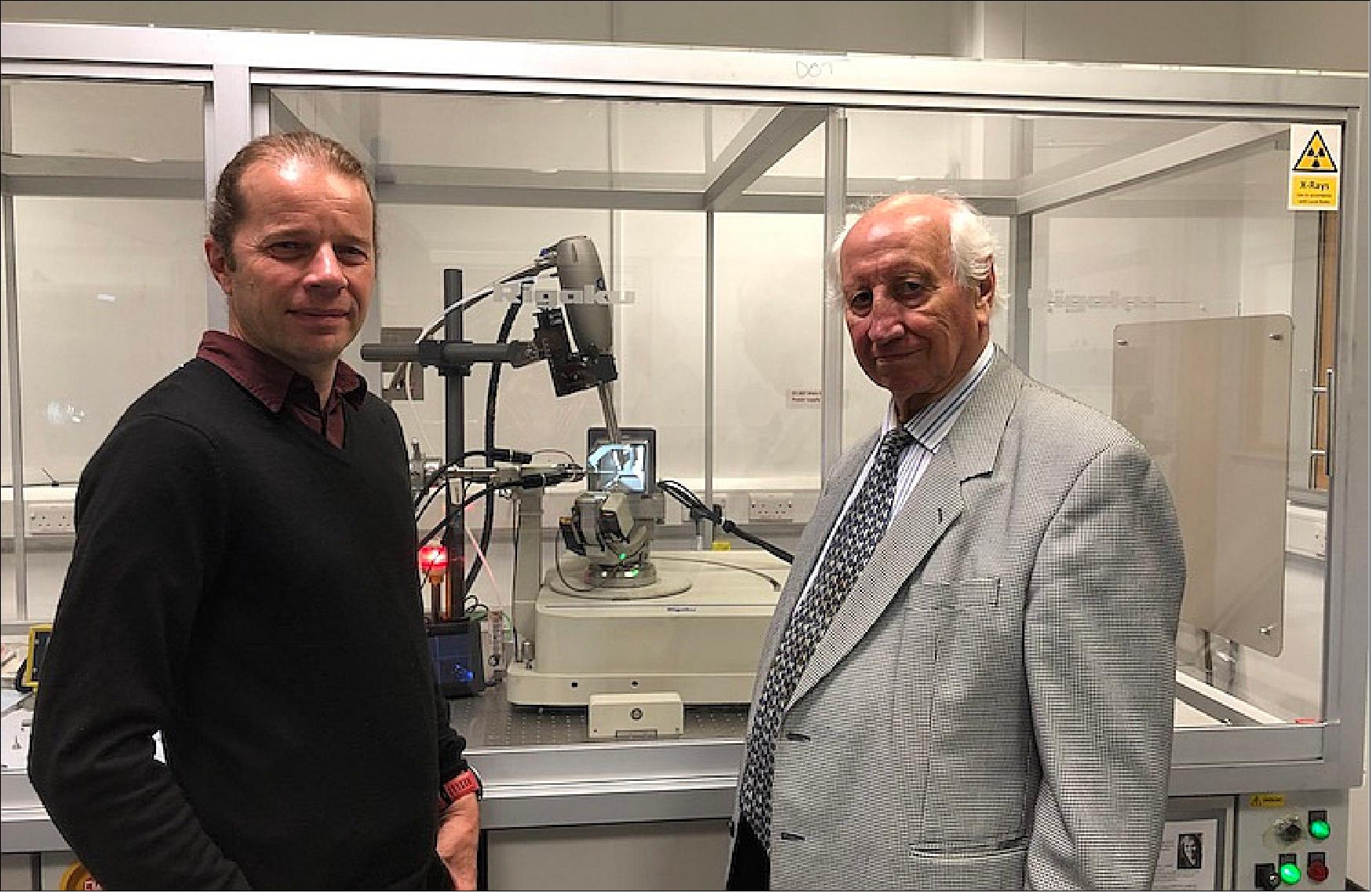 Figure 62: Study coauthors Simon Coles (left) and Terry Threlfall performed some of their APH detective work at the UK National Crystallography Service at the University of Southampton (image credit: Simon Coles)