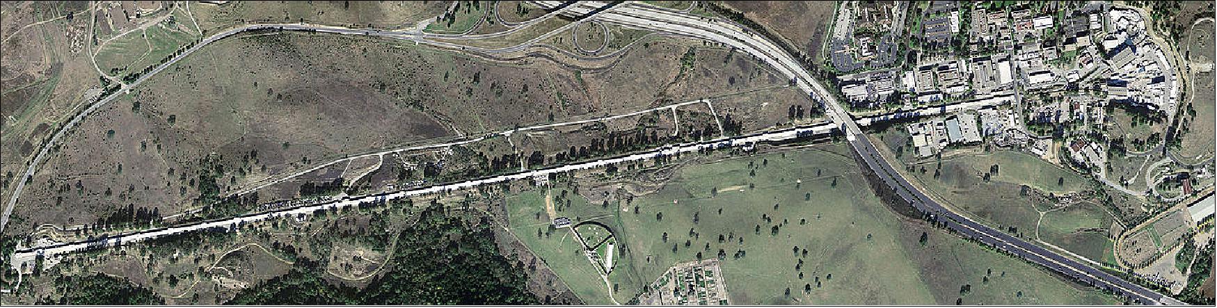 Figure 46: Aerial photo showing the 2 mile length of SLAC, as it is the largest linear accelerator in the world (image credit: Stanford University)
