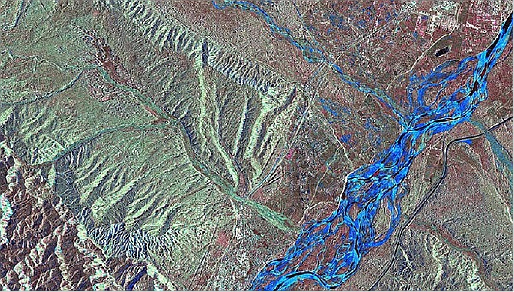 Figure 41: Observation of the June 2013 floods with TerraSAR-X in the North Indian states of Uttarakhand and Himachal Pradesh (image credit: DLR)