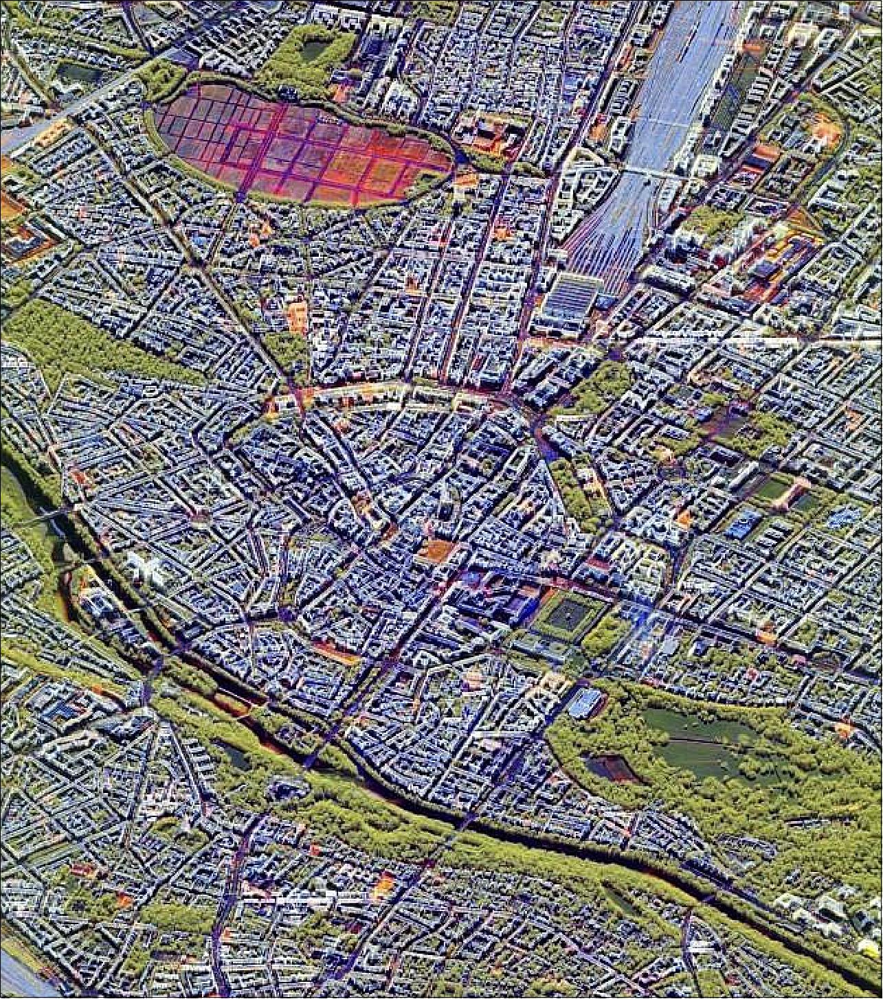 Figure 10: Munich city center observed with TerraSAR-X [image credit: DLR (CC BY-NC-ND 3.0)]