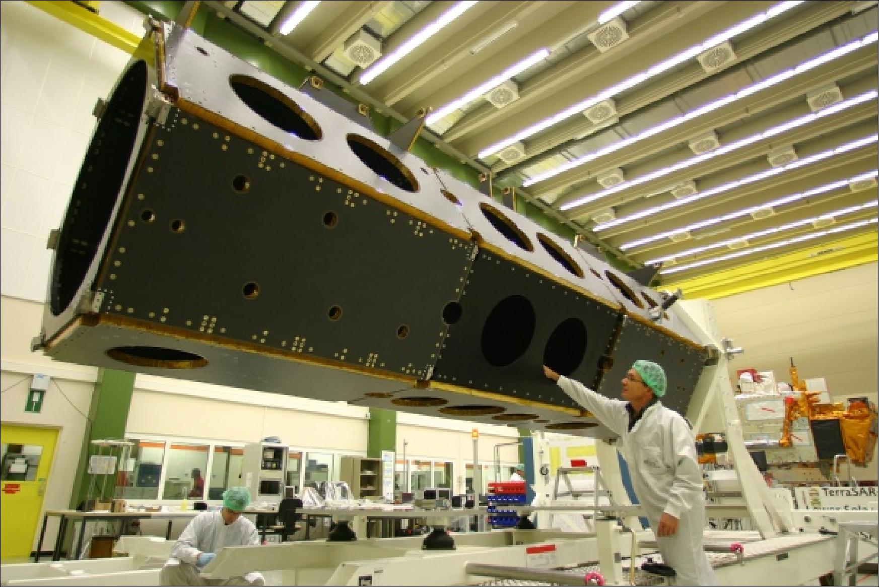 Figure 8: The TerraSAR-X spacecraft bus in the manufacturing process at EADS Astrium (image credit: EADS Astrium)