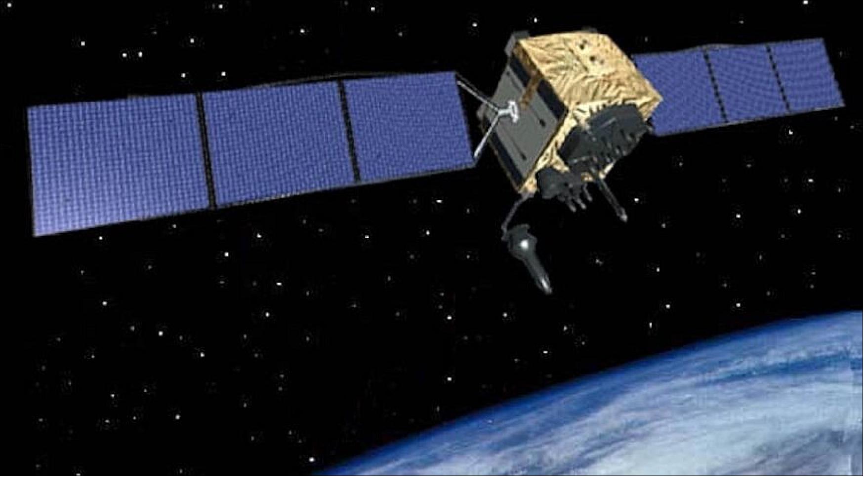 Figure 40: The Global Positioning System IIF satellite, developed and built by Boeing, is the next generation of GPS space vehicle (image credit:U.S. Air Force graphic)