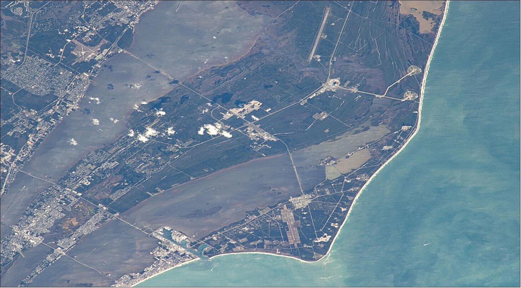 Figure 37: Cape Canaveral and its various launch sites as seen from orbit. Growing demand for launches there could be hindered by a lack of spare parts for some range equipment that is decades old and no longer manufactured, a report warned (image credit: NASA)