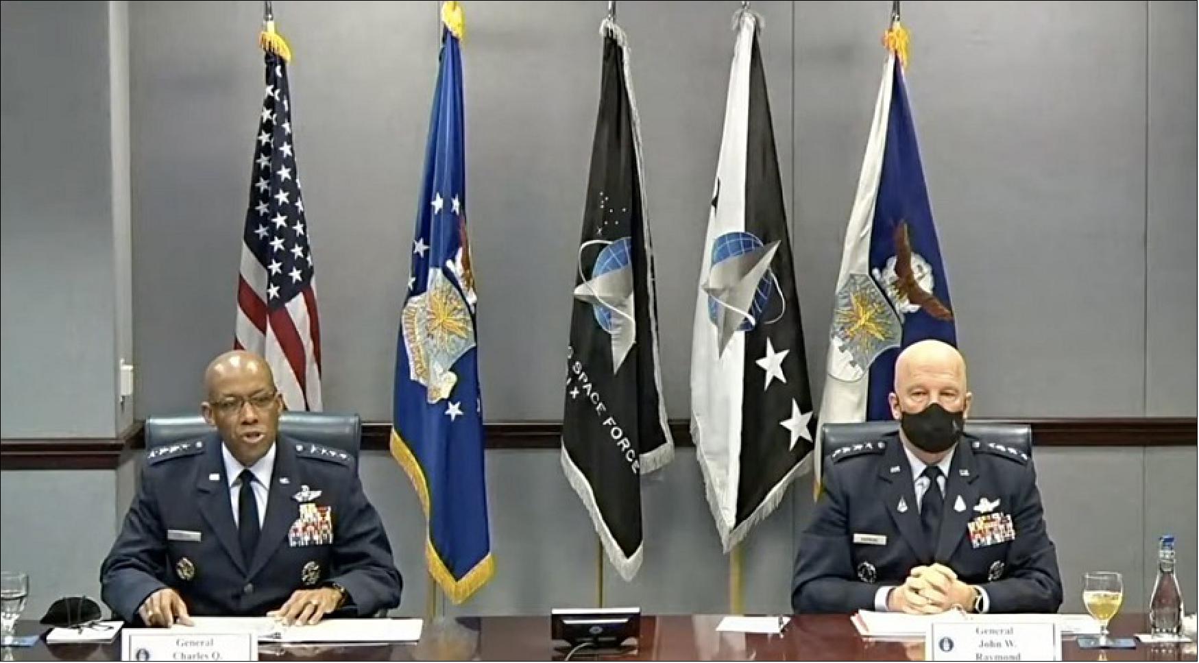 Figure 36: Gen. Charles "CQ" Brown, chief of staff of the U.S. Air Force (left) and Gen. John "Jay" Raymond, chief of the U.S. Space Force, testify Jan. 12, 2022, at a virtual hearing of the House Appropriations Committee's (HAC) defense subcommittee (image credit: HAC livestream)