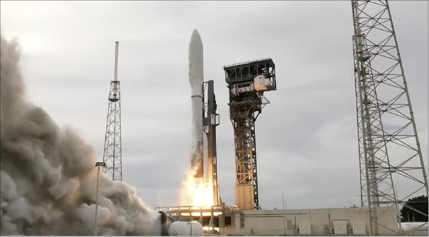 Figure 32: A United Launch Alliance Atlas 5 rocket carrying the USSF-8 mission lifted off Jan. 21, 2022, at 2:00 p.m. Eastern from Space Launch Complex-41 at Cape Canaveral Space Force Station, Florida (image credit: ULA webcast)