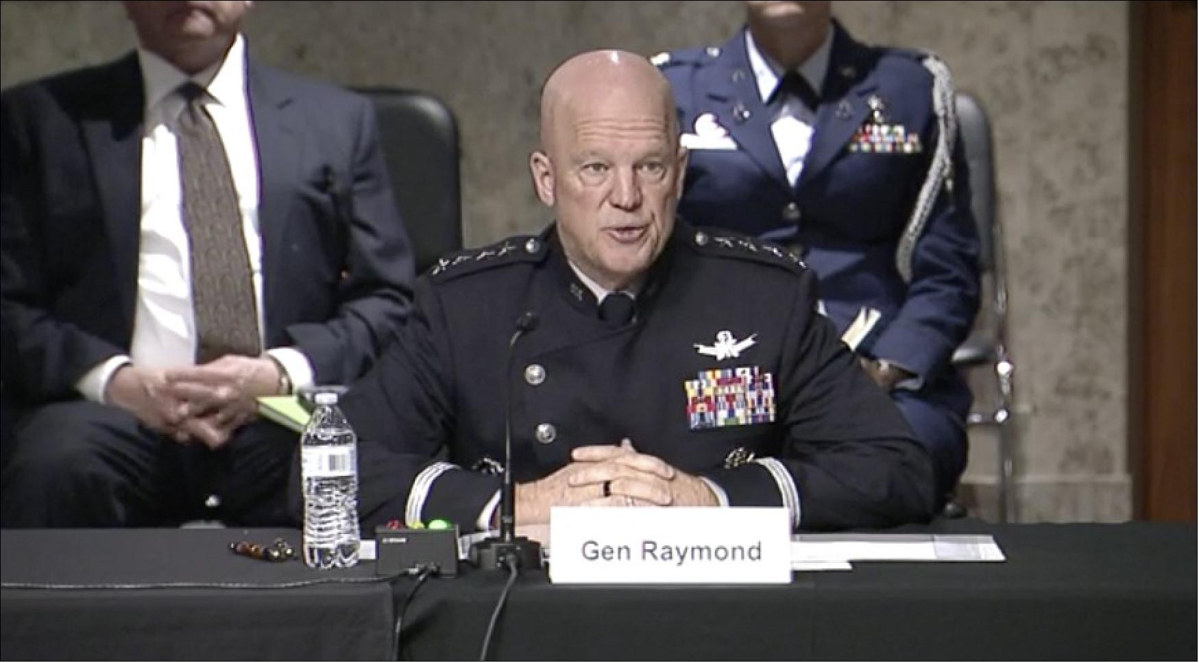 Figure 13: Chief of Space Operations Gen. John "Jay" Raymond testifies in front of the Senate Armed Services Committee (SASC) May 3, 2022 (image credit: SASC livestream)