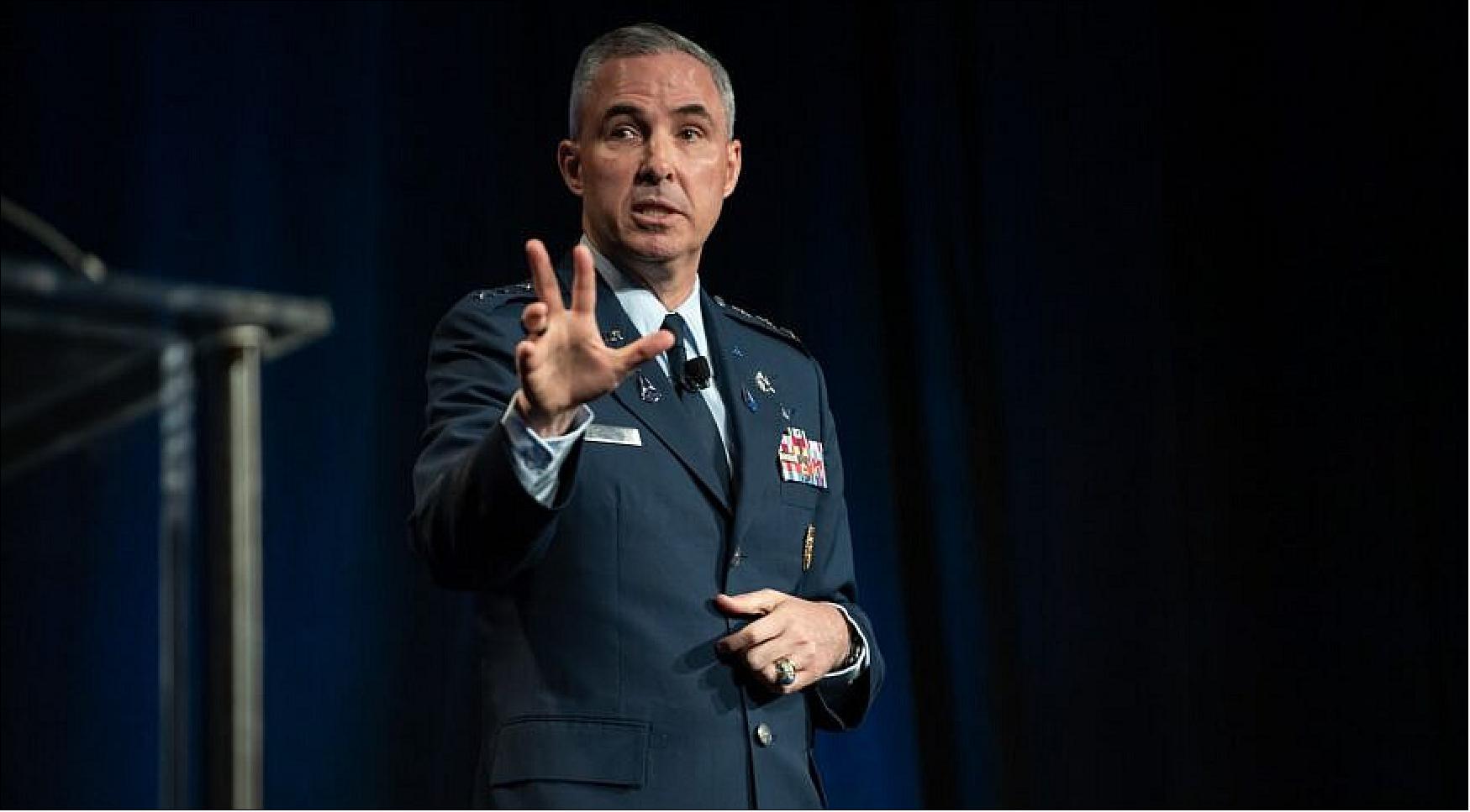 Figure 4: Lt. Gen. Stephen Whiting, commander of the U.S. Space Operations Command, speaks at the 36th Space Symposium in Colorado Springs (image credit: U.S. Space Command)