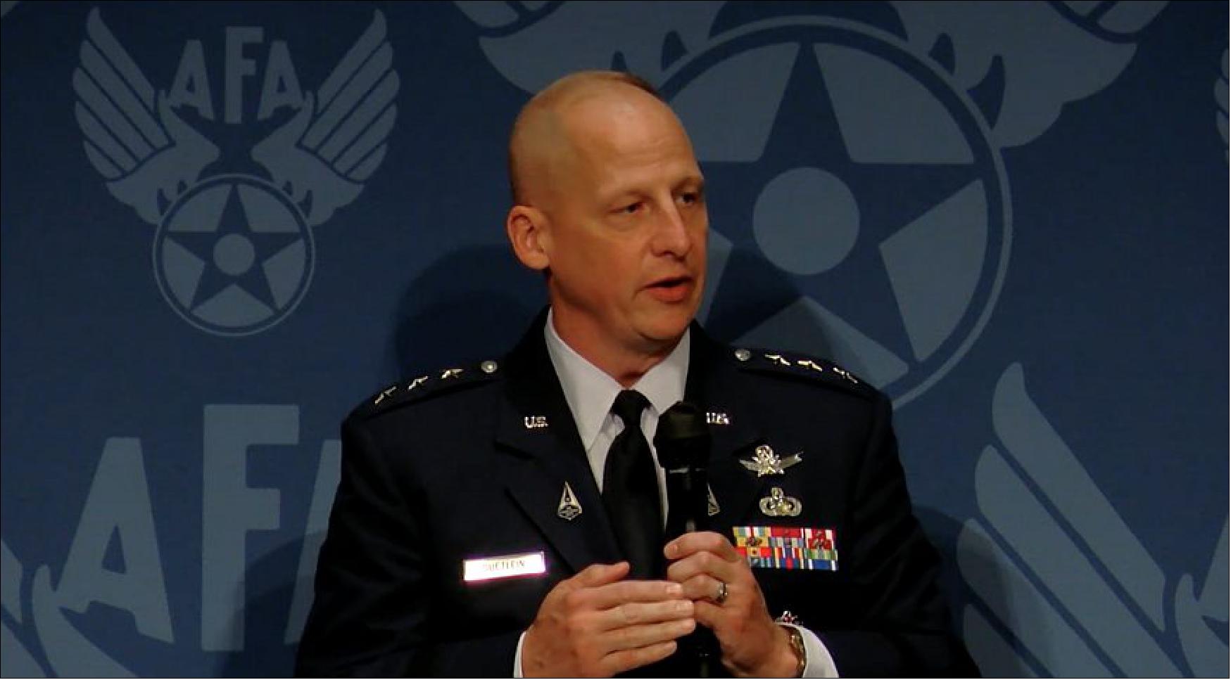 Figure 52: Lt. Gen. Michael Guetlein, commander of the Space Systems Command, speaks Sept. 21, 2021, during a panel discussion at the Air Force Association’s Air Space & Cyber conference (image credit: AFA livestream)