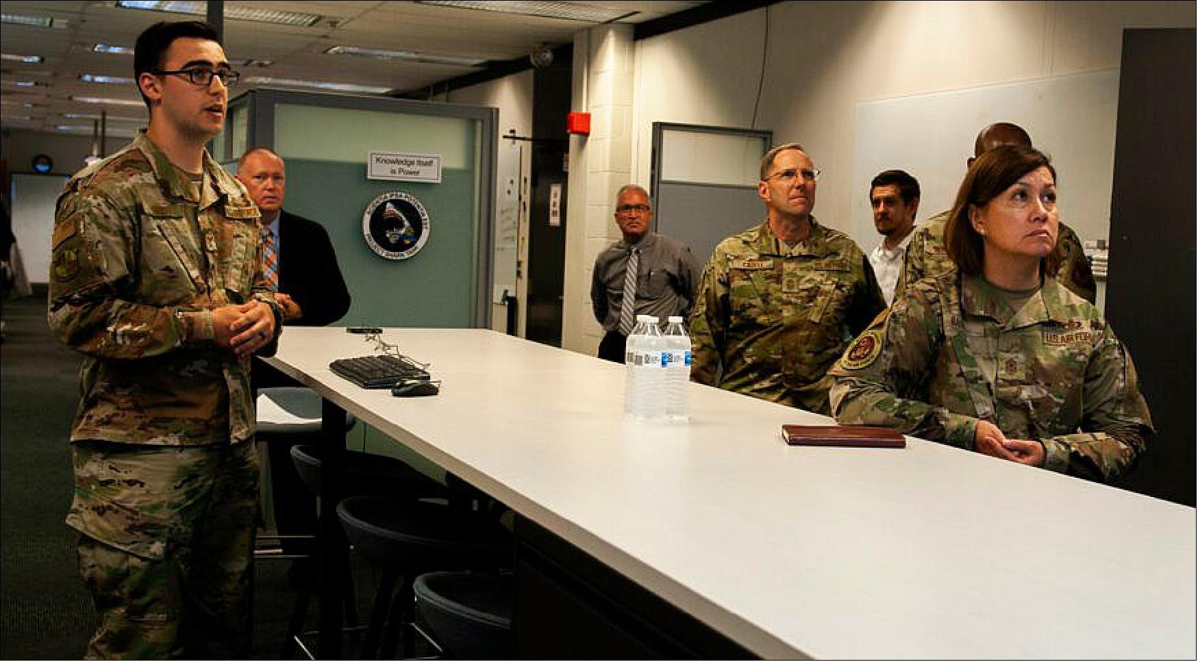 Figure 50: Chief Master Sergeant of the Air Force JoAnne Bass receives a briefing at the National Air and Space Intelligence Center at Wright-Patterson Air Force Base, Ohio, June 3, 2021 (image credit: U.S. Air Force)
