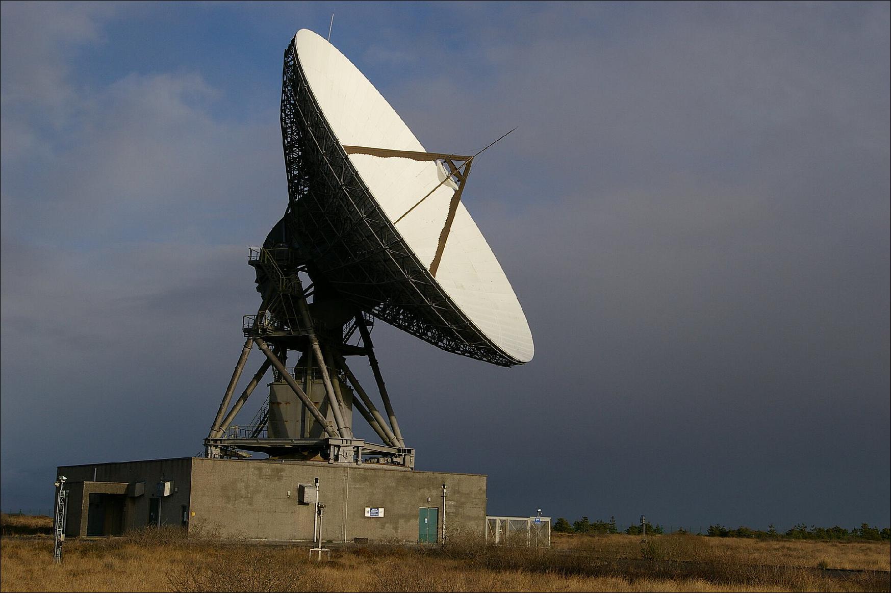 Figure 5: Ground station engineering teams at ESA are particularly excited by a new initiative aimed at redeveloping part of Goonhilly Earth Station, an existing commercial ground tracking station located in Cornwall, UK, to enable it to provide Europe's first deep-space tracking services on a commercial basis. Under the project, the station's GHY-6 antenna, built in 1985 and featuring a 32 m-diameter dish, will be upgraded under ESA technical oversight to provide high bit-rate data links for missions that travel far from Earth – typically exceeding 2 million km distance. These include not only missions to our somewhat closer Moon, but also to the more distant and scientifically important Sun-Earth Lagrange points, to asteroids and to planetary destinations like Mars (image credit: GES - Goonhilly Earth Station Ltd.)