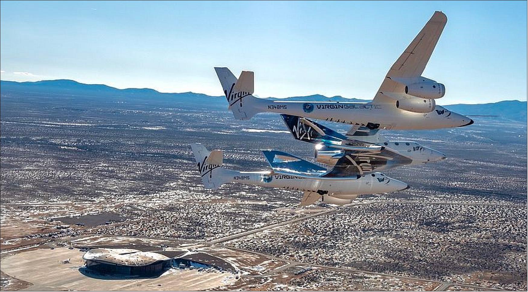 Figure 7: Virgin Galactic hopes to have both its WhiteKnightTwo aircraft and SpaceShipTwo suborbital spaceplane in commercial service before the end of the year after both complete extensive maintenance (image credit: Virgin Galactic)