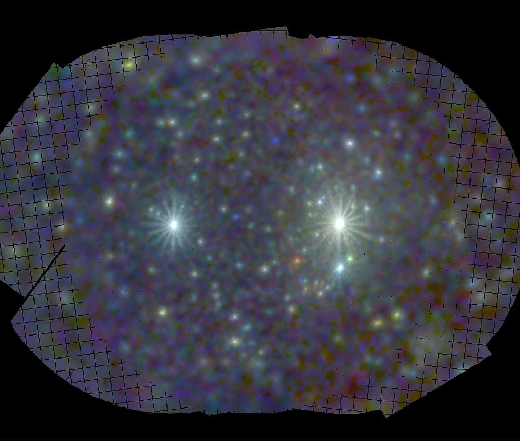 Figure 102: A familiar galaxy pair takes on an unusual appearance with bright points and delicate rays (image credit: ESA/XMM-Newton)