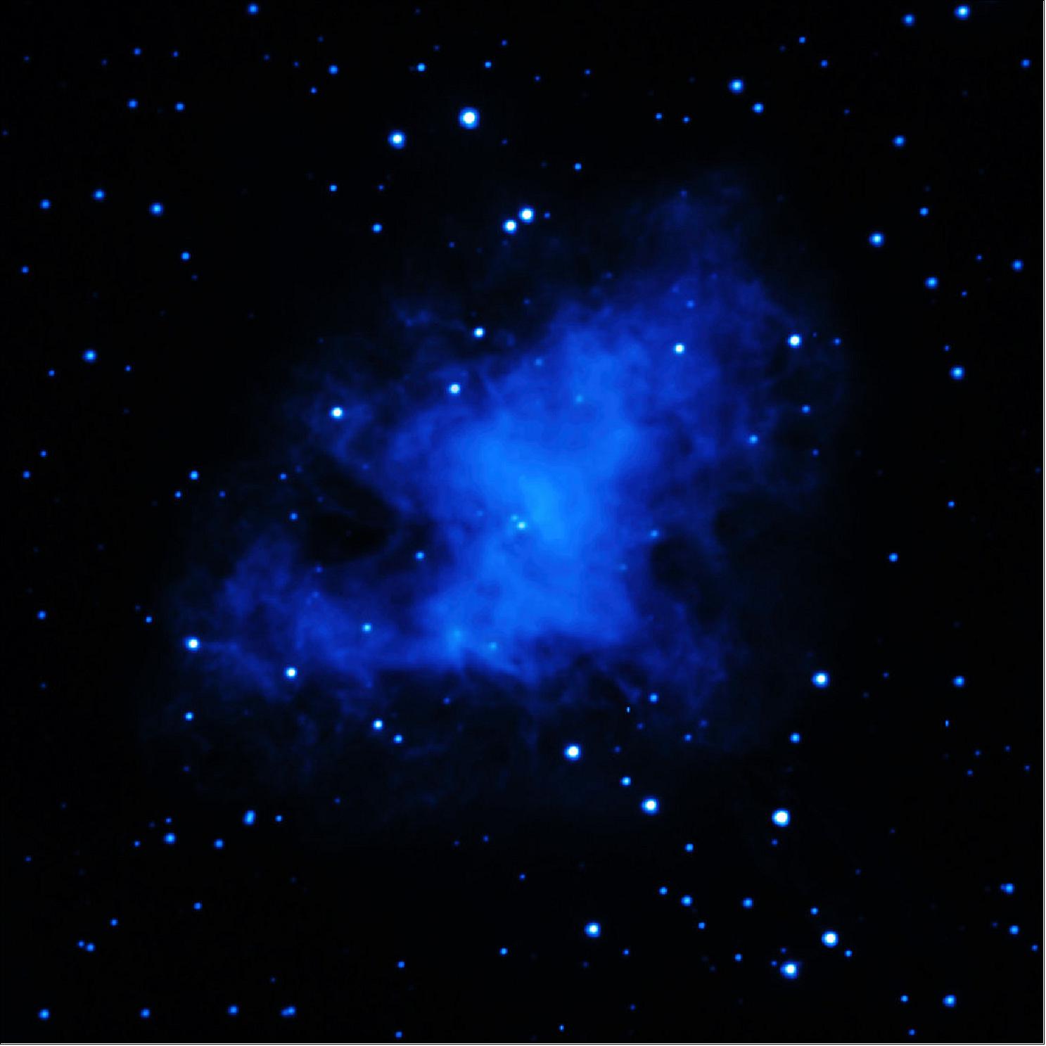 Figure 85: This image was taken as part of detailed multi-wavelength study of the Crab Nebula, with images also taken in X-rays, radio waves, infrared and optical wavelengths (image credit: ESA)