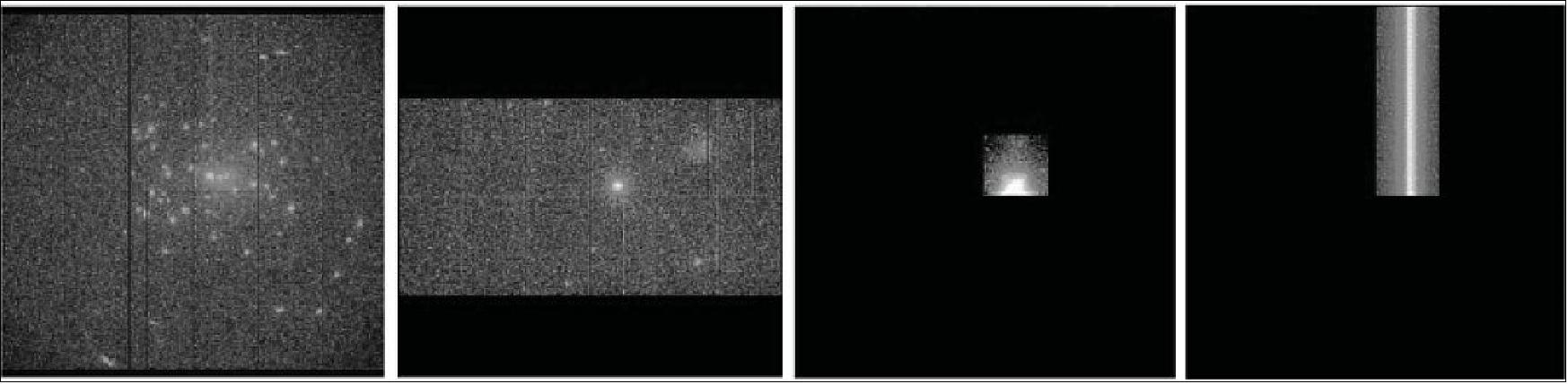 Figure 147: Readout modes of EPIC PN camera. Left to Right: Full window, Large window, Small Window, Timing/Burst (image credit: ESA)